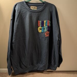 New York City Embroidered Pullover Crewneck Sweatshirt- Blue Gray In 2XL NWOT